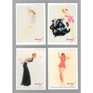 Lot of 4 - 1995 George Petty Pin-Up Girls Red Head Trading Cards
